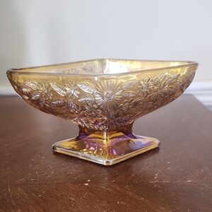 Vintage Carnival Pedestal Diamond Dish